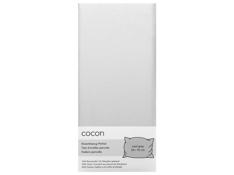 COCON | Kissenbezug Perkal | 2 Stk., 50x70 cm, hellgrau