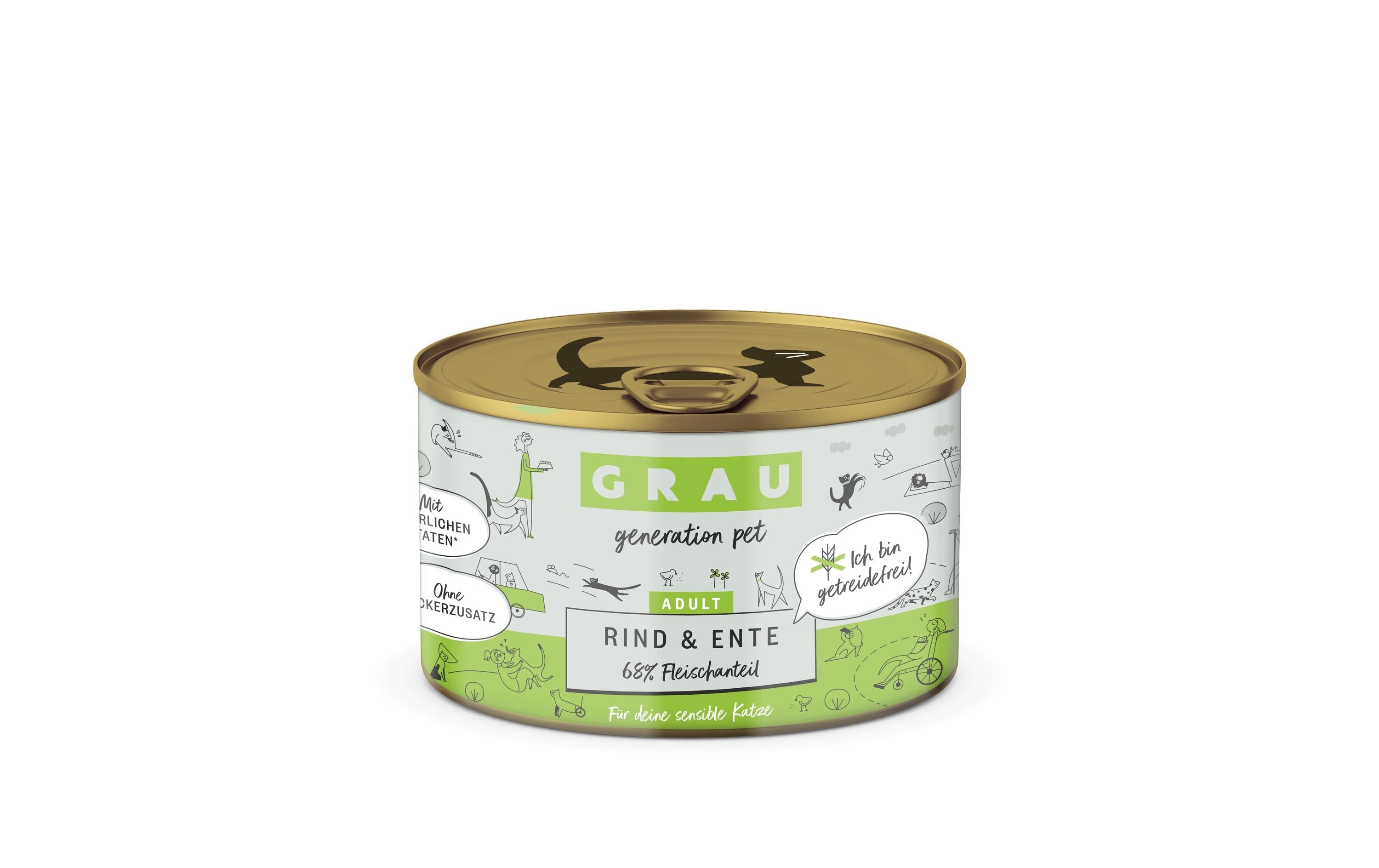 Grau Cat Rind + Ente 200g