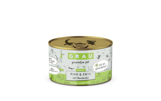 Grau Cat Rind + Ente 200g