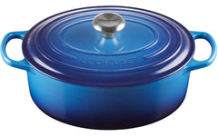 Le Creuset | Bräter oval SIGNATURE 31cm | Durchmesser 31cm, azure