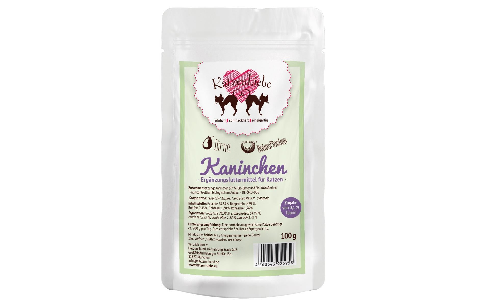 Katzenliebe Kaninchen mit Bio-Birne