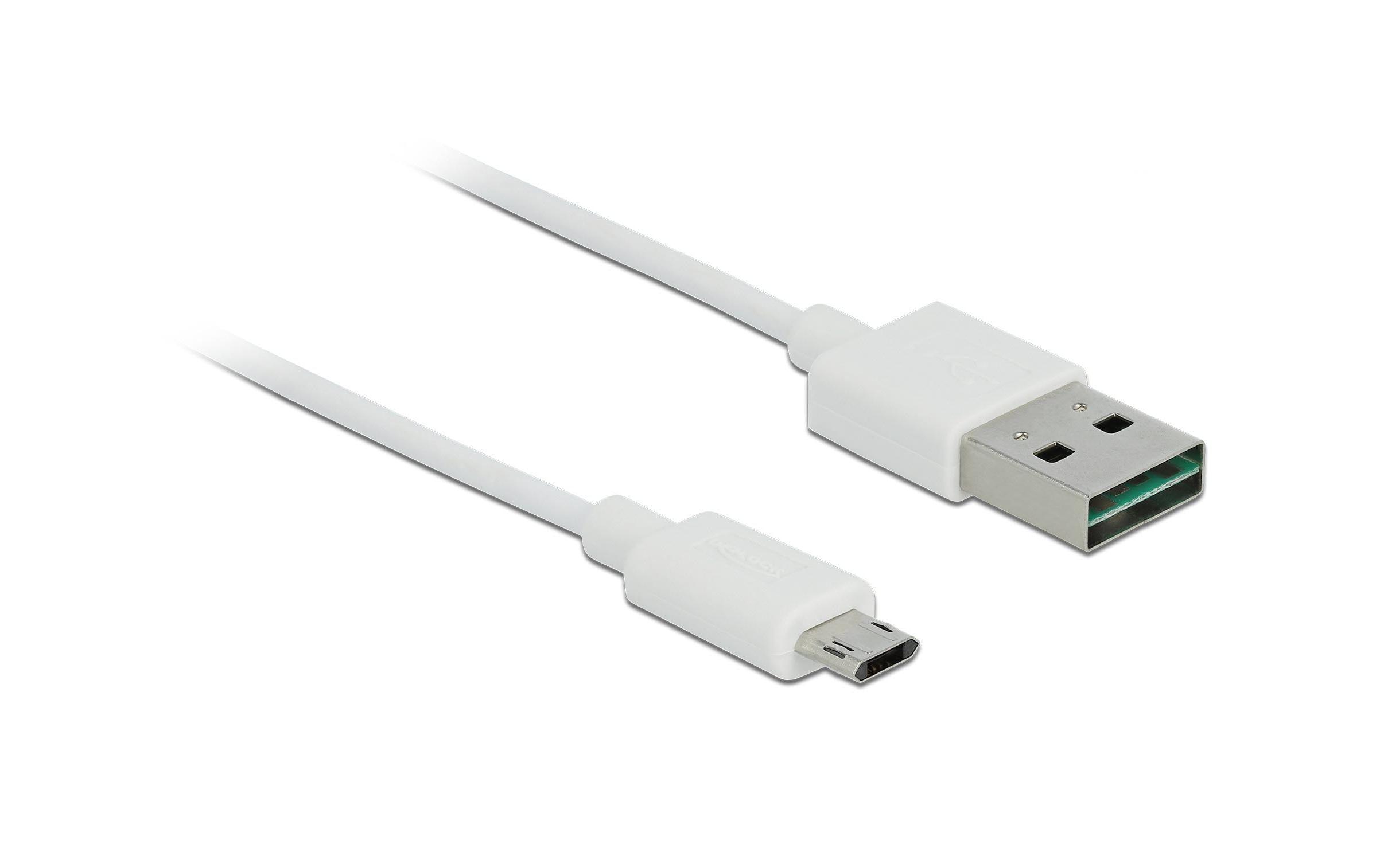 USB2.0-Kabel Easy A-MicroB: 2m, weiss
