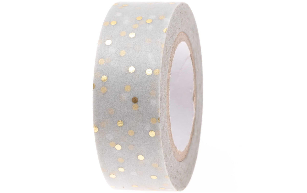 Rico Washi Tape Punkte, grau-gold