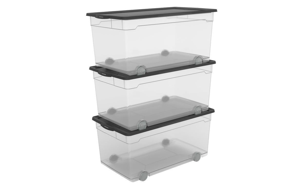 Rotho Set Clear Box Roller4 3 tlg.