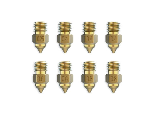Creality | Düse Messing High-End 8 Stk. | 3Stk ø0.4 2Stk ø0.6/0.8mm 1Stk. ø0.25mm