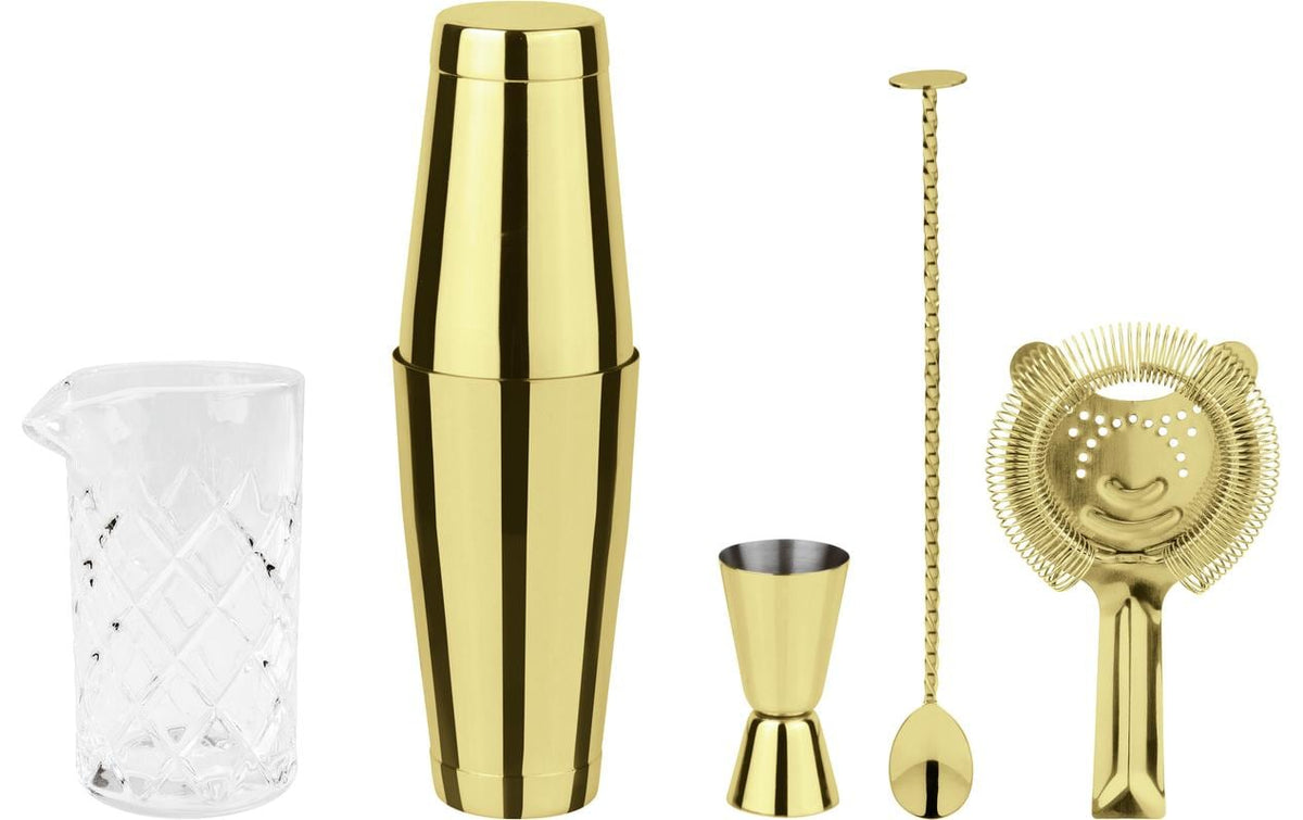 Paderno Bar Set Crystal 5tlg. gold