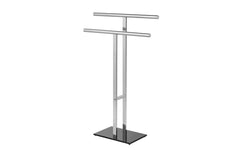 Wenko | Handtuchständer T-Form Lava | Grösse: 50x20x81.5cm, silber/schwarz
