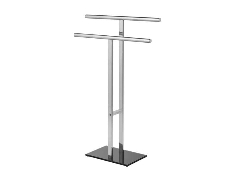 Wenko | Handtuchständer T-Form Lava | Grösse: 50x20x81.5cm, silber/schwarz