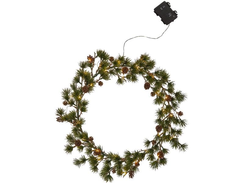Star Trading | Kranz Larix | IP44, Warmweiss, Grün