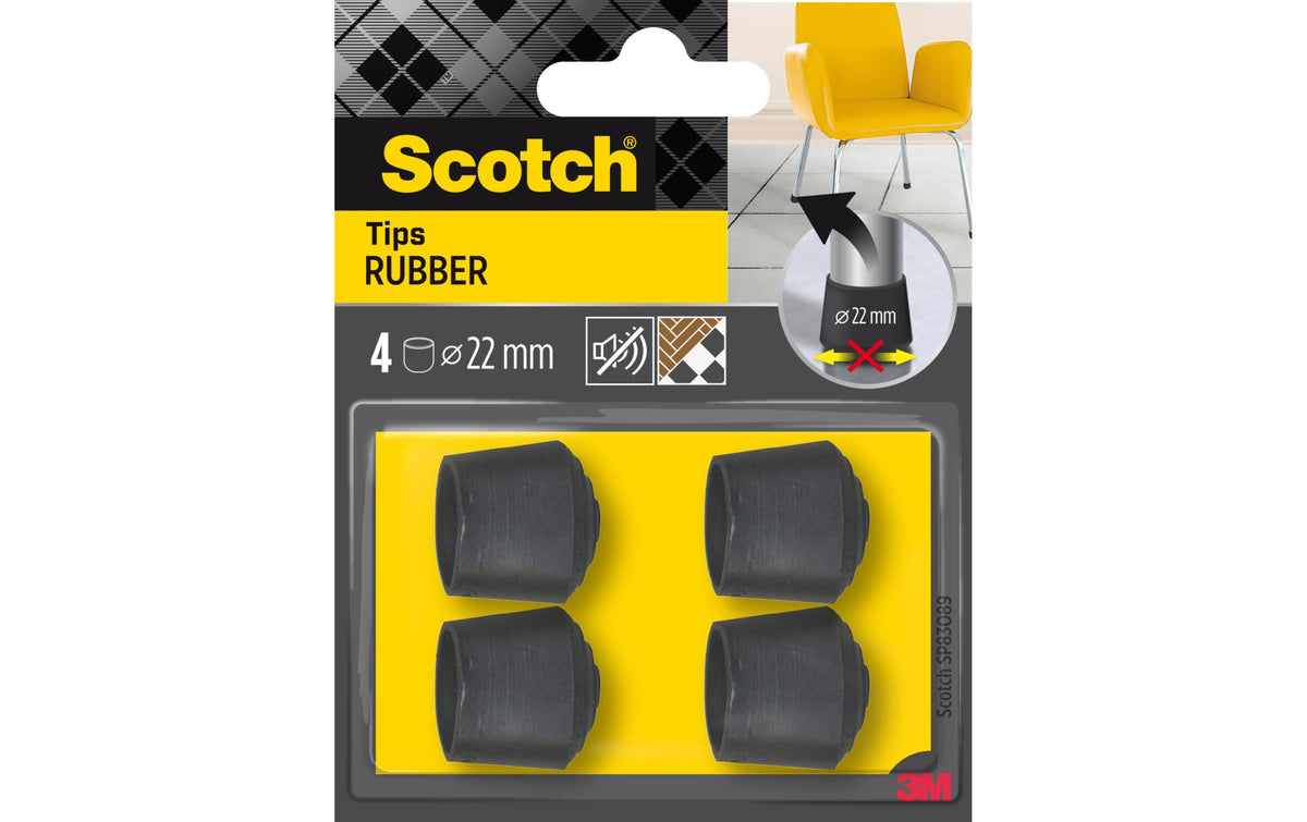 3M, Stuhlbeingleiter Ø 22 mm, Schwarz, 4er