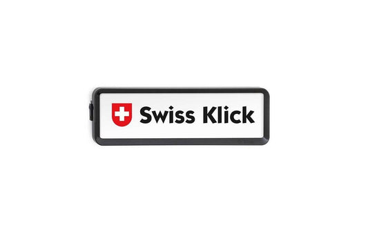 Swiss Klick | Kennzeichenhalter Langformat | Vorderseite Schwarz