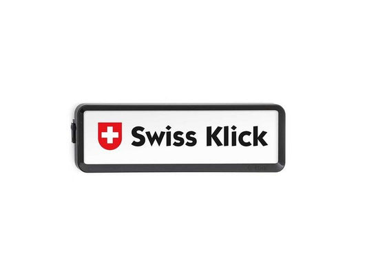 Swiss Klick | Kennzeichenhalter Langformat | Vorderseite Schwarz