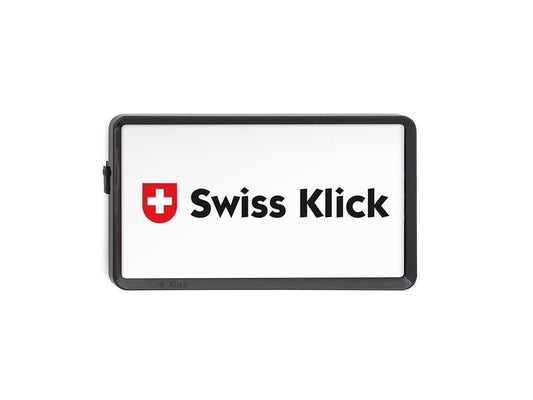 Swiss Klick | Nummernrahmen hinten, schwarz | Hochformat 16x30cm