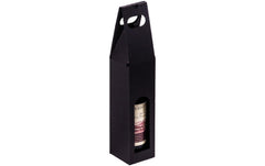 Brieger | Tragverpack. Wein Ligne Noire 1 Stk | schwarz, 1 Flasche, 8.2 x 33.5 x 8.2 cm