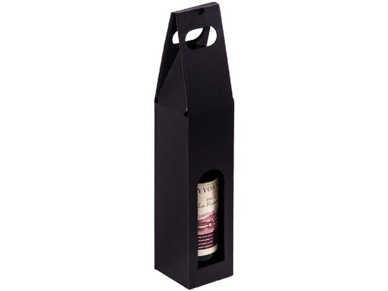 Brieger | Tragverpack. Wein Ligne Noire 1 Stk | schwarz, 1 Flasche, 8.2 x 33.5 x 8.2 cm