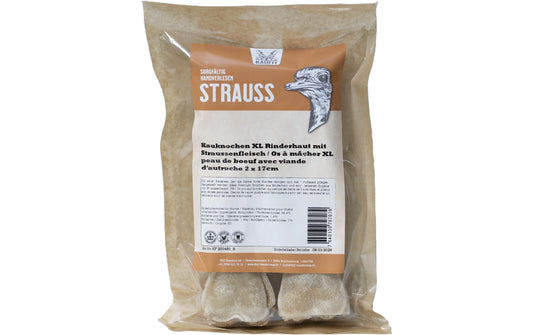 Kaufit Kauknochen Rind mit Straussenfleisch