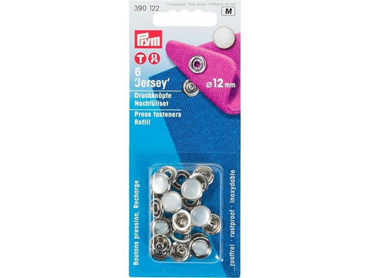 Prym | Druckknöpfe Jersey Kappe | Weiss, 12 mm, 6 Stück