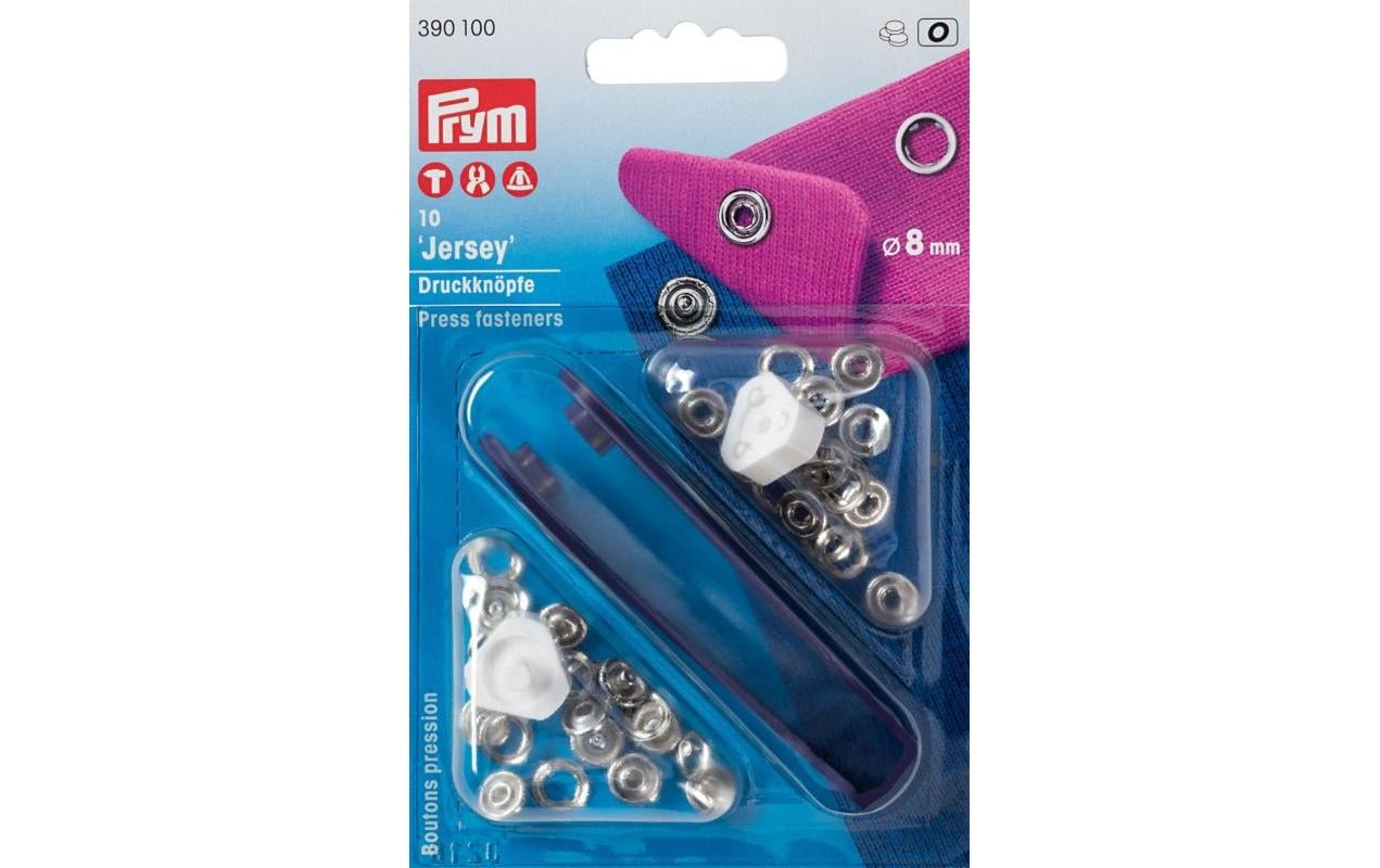 Prym, Druckknöpfe Jersey Silber, 8 mm, 10 S