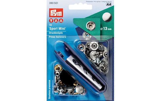Prym | Druckknopf Sport Mini, silber | 13 mm, Karte 10 Stk.