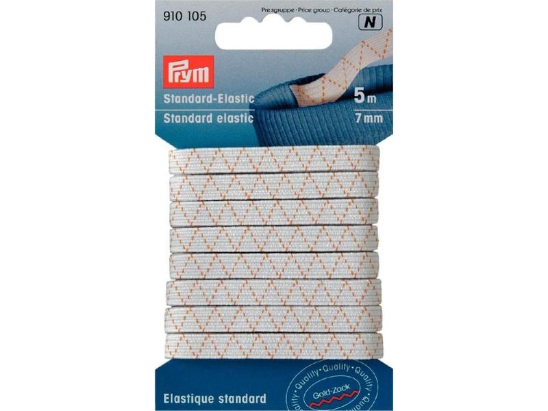 Prym | Standard-Elastic, weiss | 7 mm, Karte 5 m