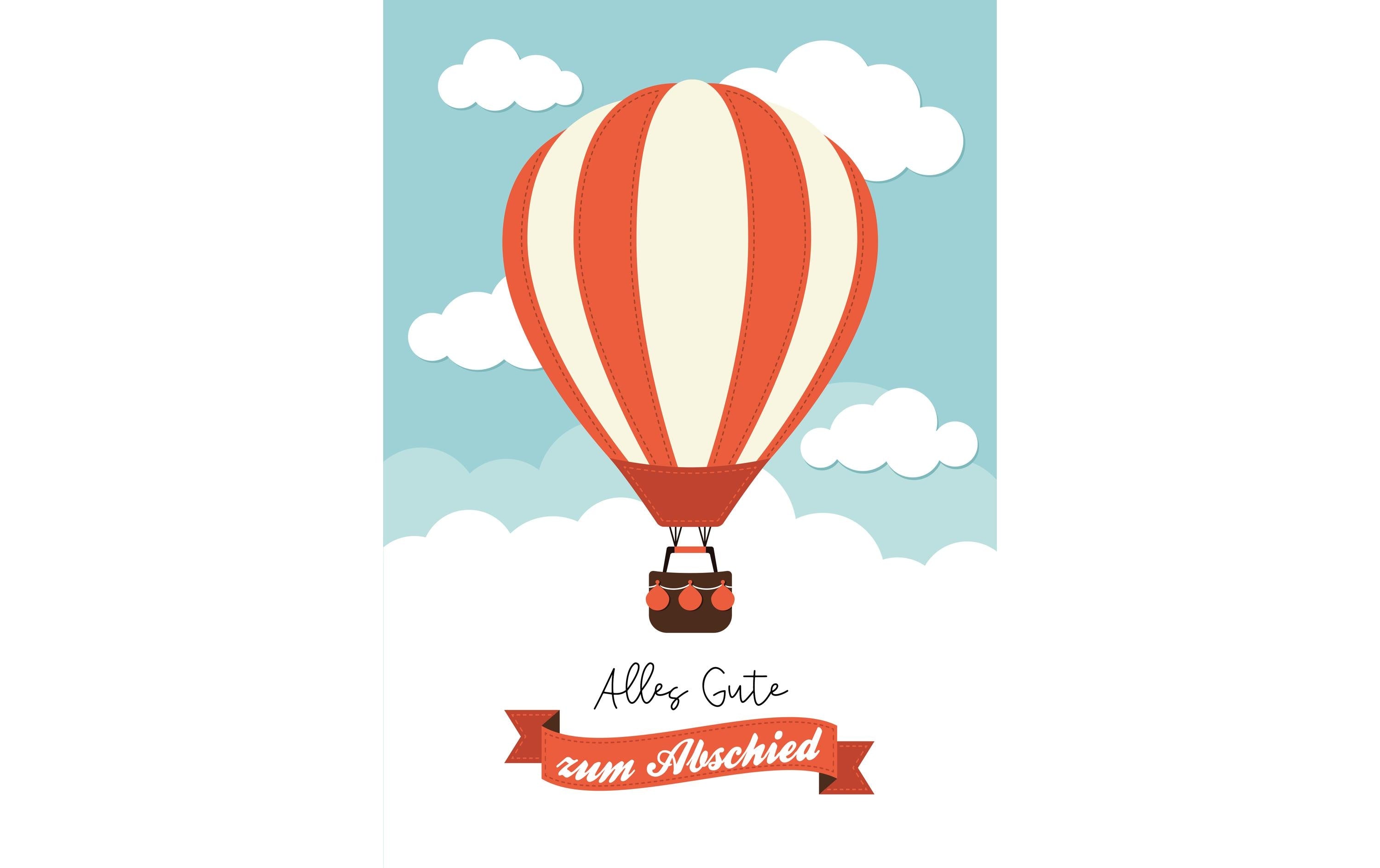 Cart, Abschiedskarte Heissluftballon A4