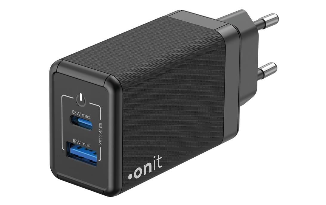 onit, USB-Wandladegerät Dual QC4+ 65 W GaN