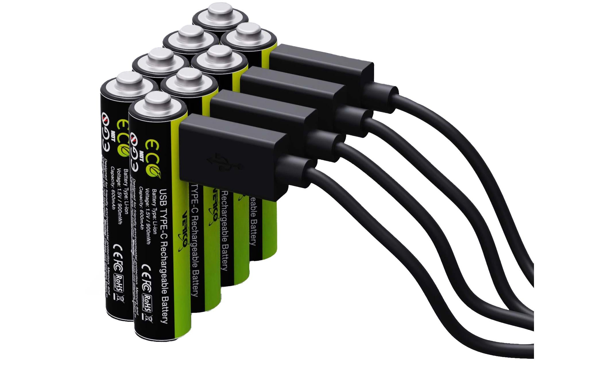 Verico, Akku Li-Ion AAA mit USB-C 600 mAh,