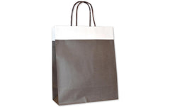 Tragetasche mit Papierkordel, braun/silber