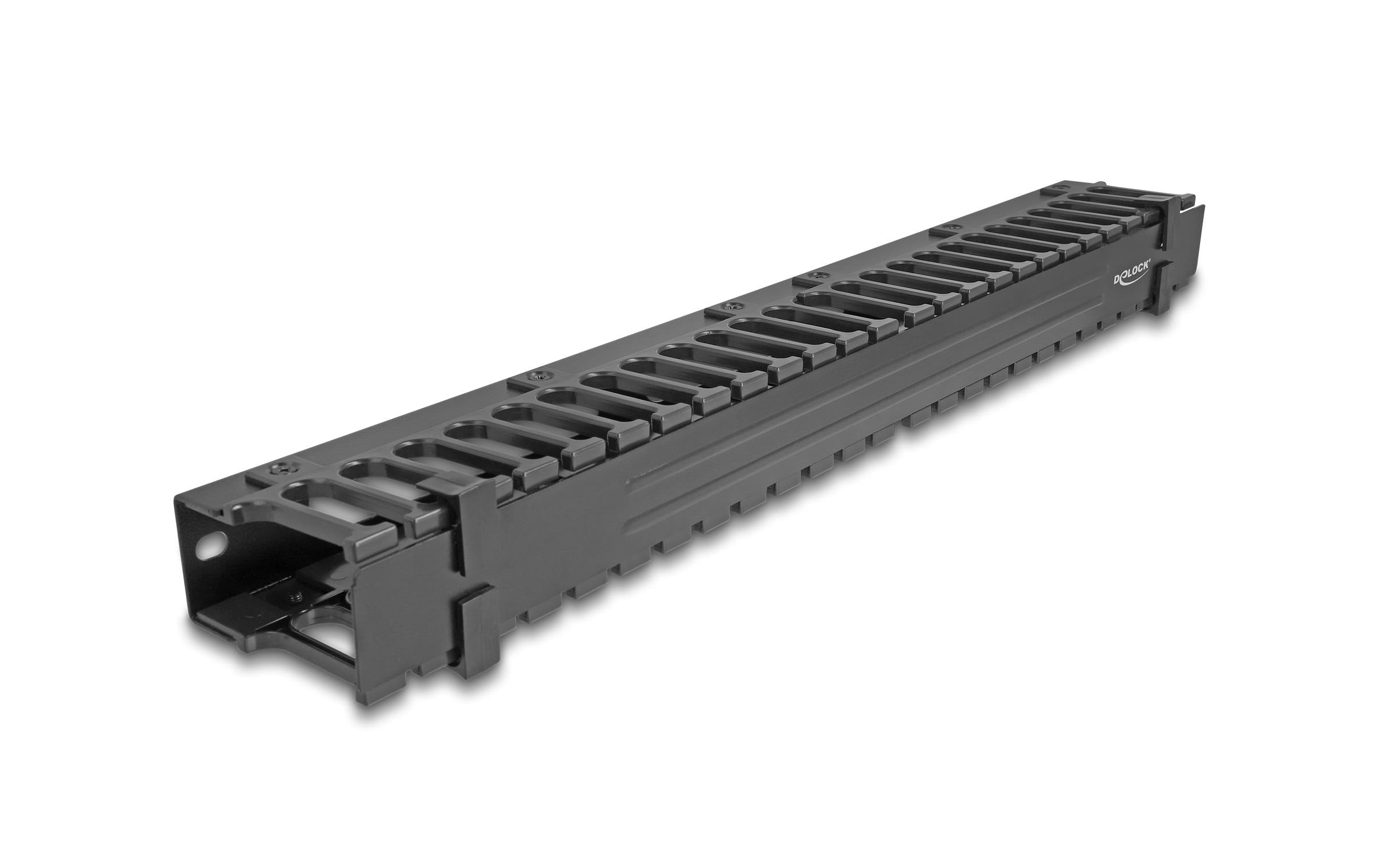 Delock Kabelmanagement Rangierpanel Schwarz