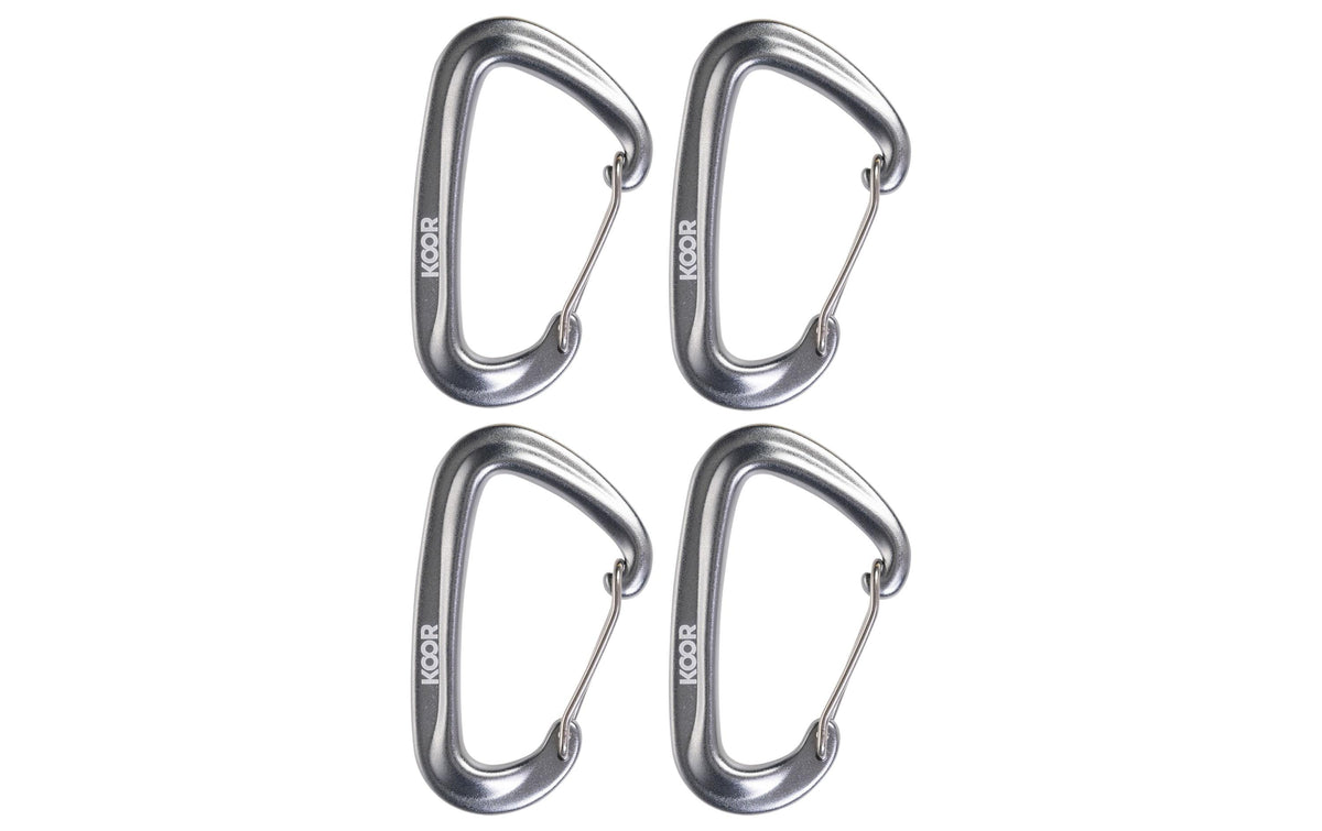 KOOR, Karabinerhaken Fissare, Silber, 4 Stü
