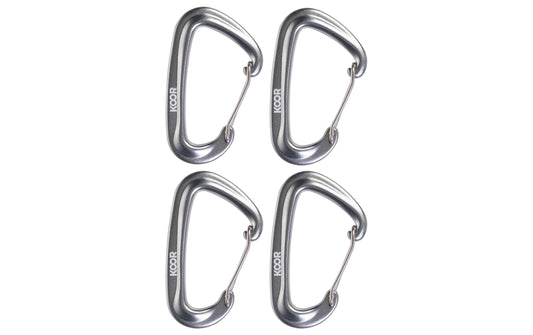 KOOR, Karabinerhaken Fissare, Silber, 4 Stü