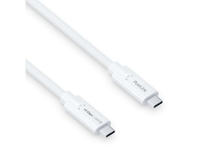 PureLink iSeries | PureLink USB3.1 Gen2 USB-C-C, 50cm, Weiss | 10Gbps, 3A&5A, Power Delivery bis 100Watt