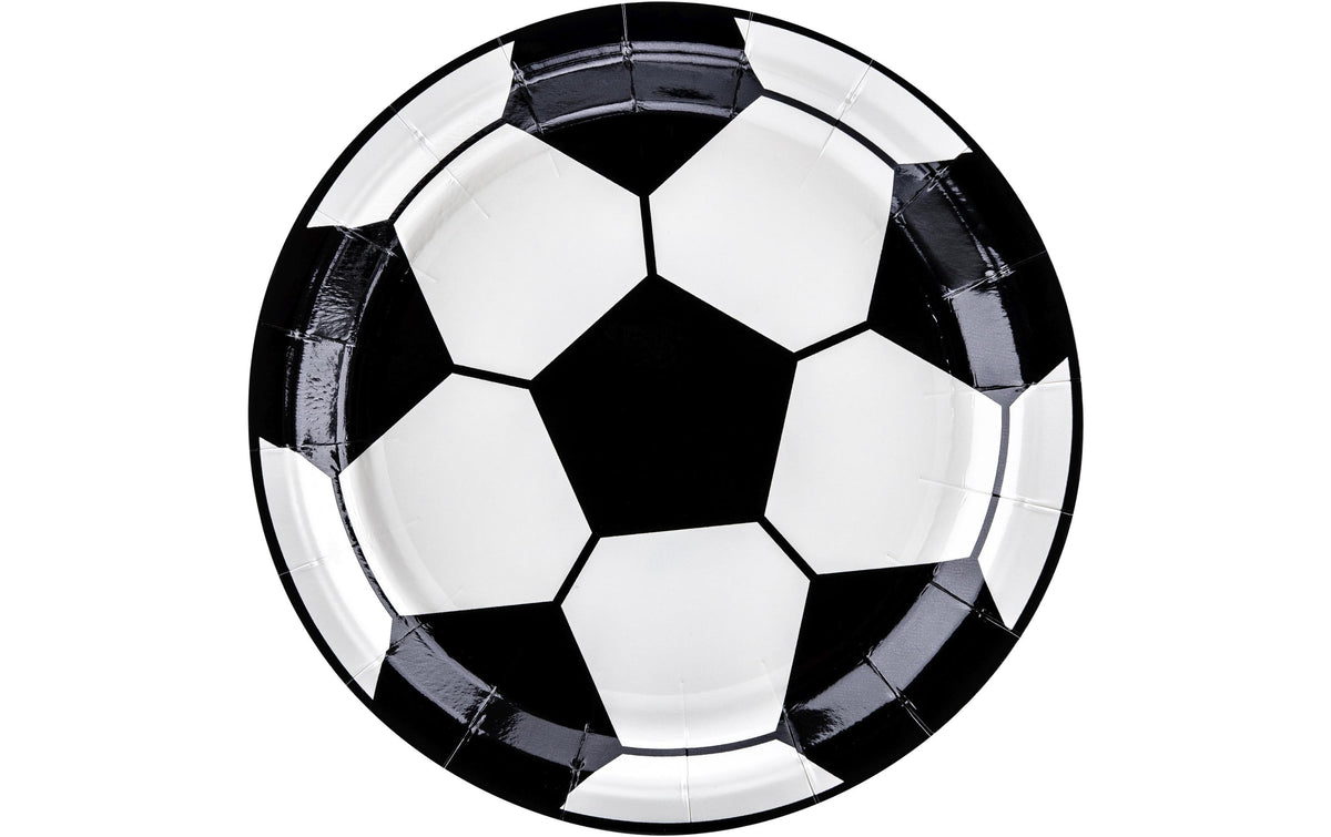Partydeco, Einwegteller Fussball 18 cm, 6 S