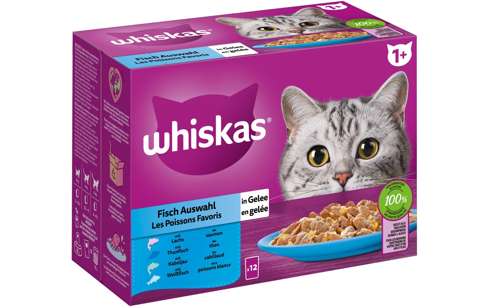 WHISKAS Fisch Auswahl in Gelee 1+