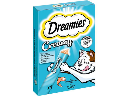 Dreamies | Katzen-Snack Creamy Lachs | 4 x 10g