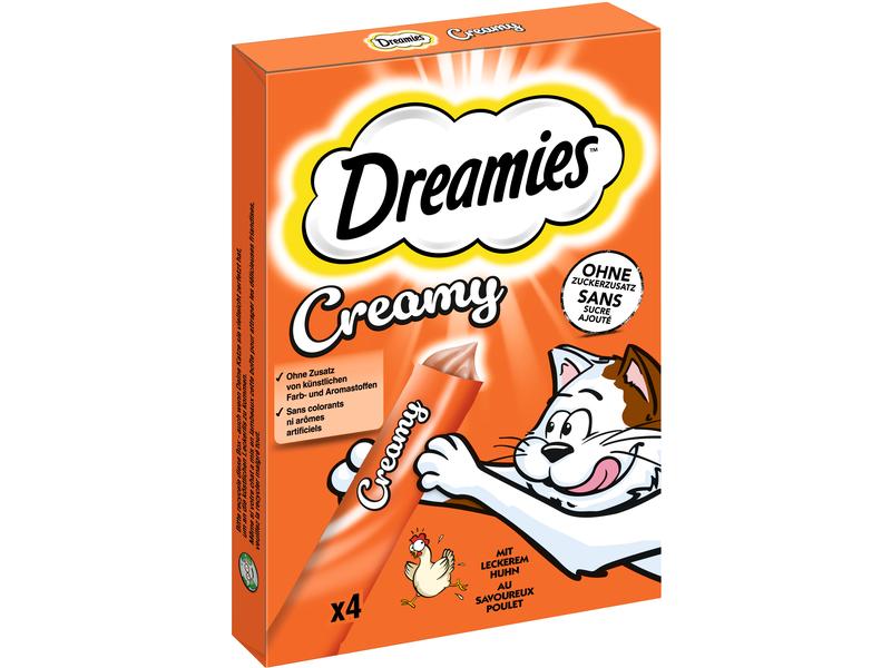Dreamies | Katzen-Snack Creamy Huhn | 4 x 10g