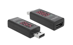 Delock | USB Strommesser Adapter Volt&Ampere | bis 4 Ampere, A Stecker-Buchse