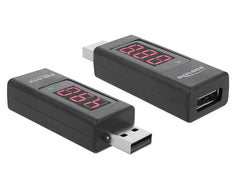Delock | USB Strommesser Adapter Volt&Ampere | bis 4 Ampere, A Stecker-Buchse