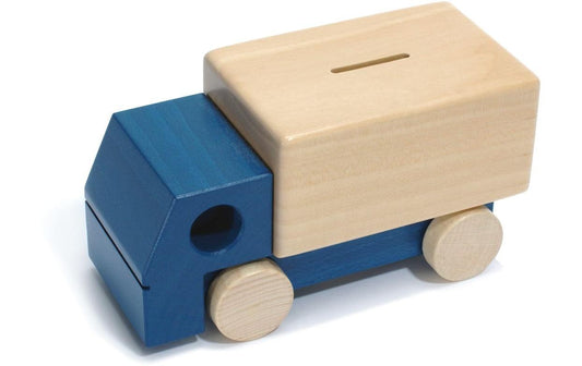 Weizenkorn Spardose Lastauto, Blau
