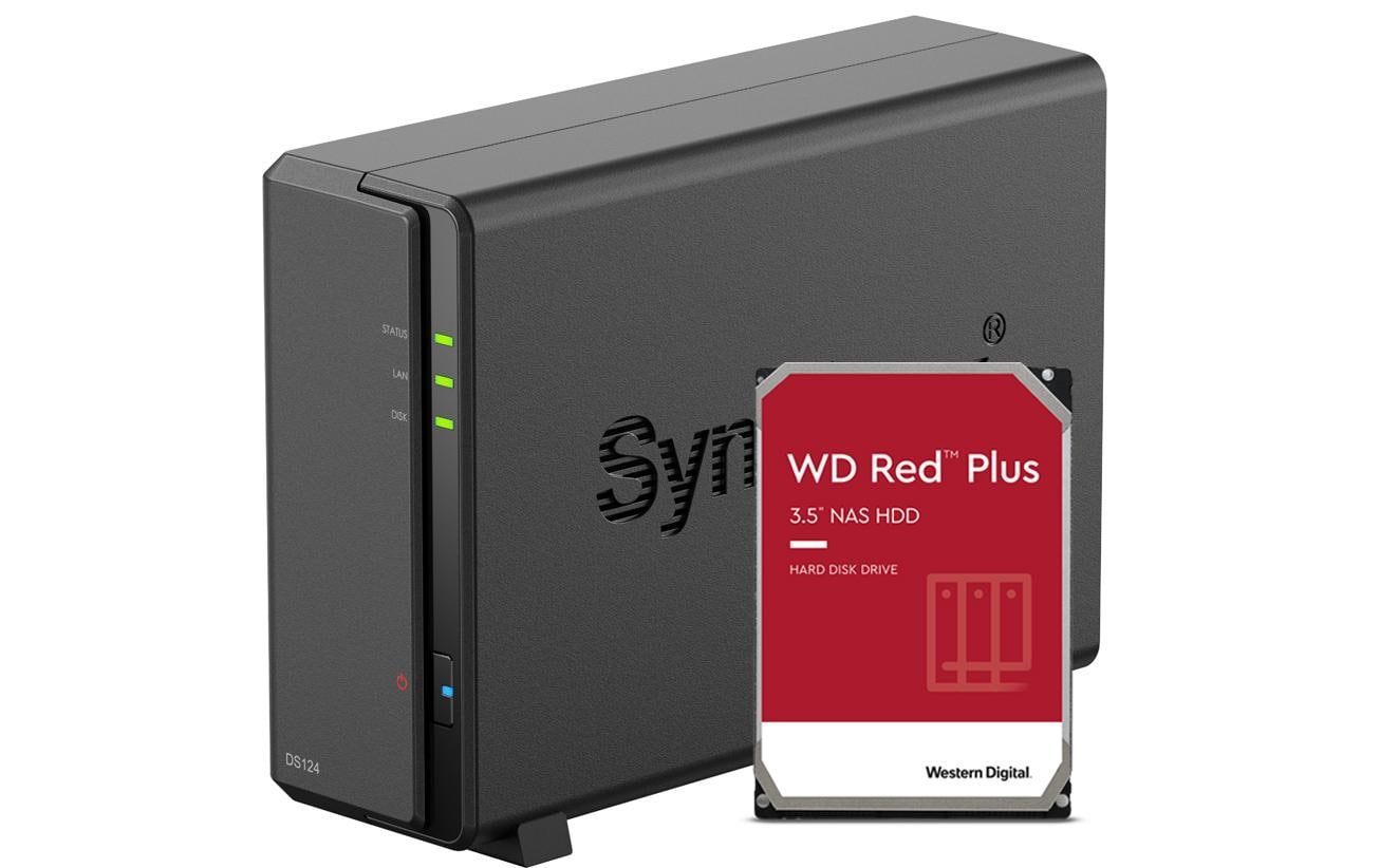 Synology, NAS DiskStation DS124 1-bay WD Re
