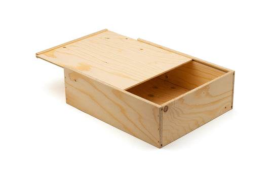 Weizenkorn | Weinkiste für 3 Flaschen | 35.3x28.8x10.8 cm (BxHxT), Fichtensperrholz