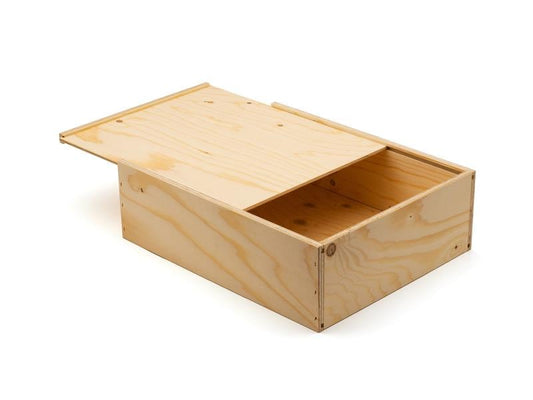 Weizenkorn | Weinkiste für 3 Flaschen | 35.3x28.8x10.8 cm (BxHxT), Fichtensperrholz