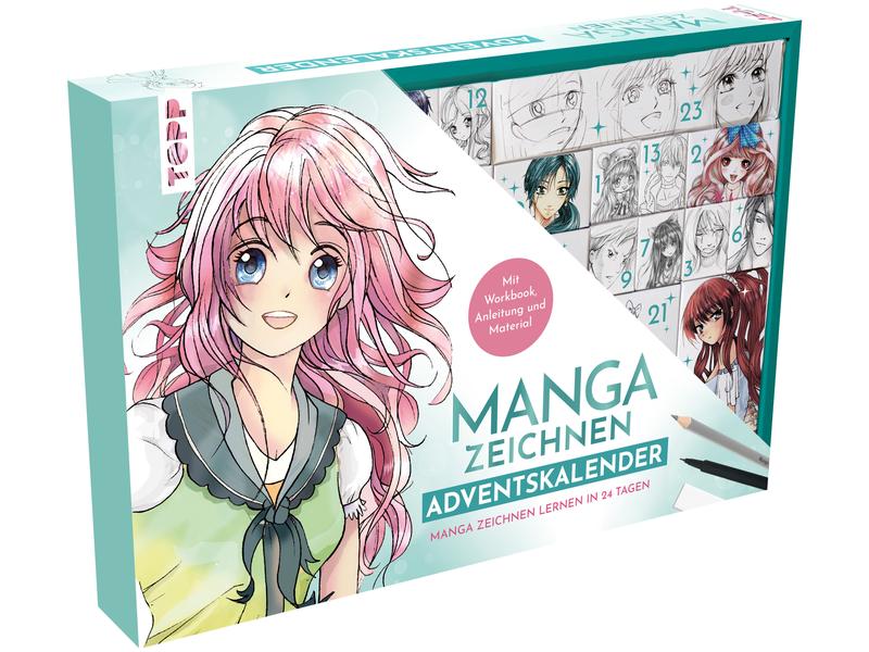 Frechverlag | Adventskalender Manga | Mit Anleitungsbuch, Workbook & Zeichenmat.