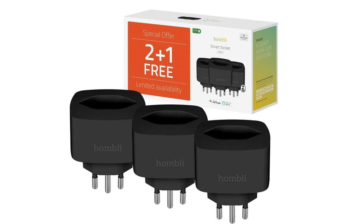 hombli, Smart Socket CH, Schwarz, 3er-Set