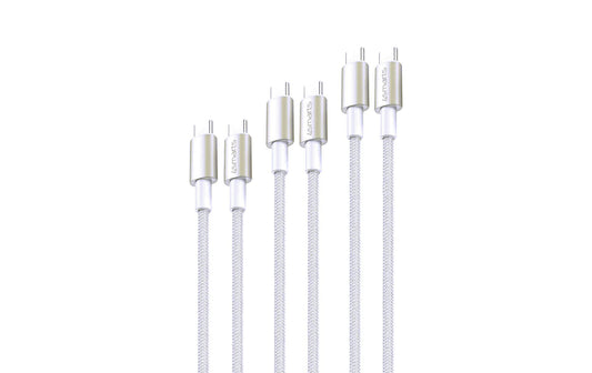 4smarts | USB2.0-Kabelset C-C. 1m,1,5m, 3m | 60Watt Fast Charging, Digital Adapter,Nylon