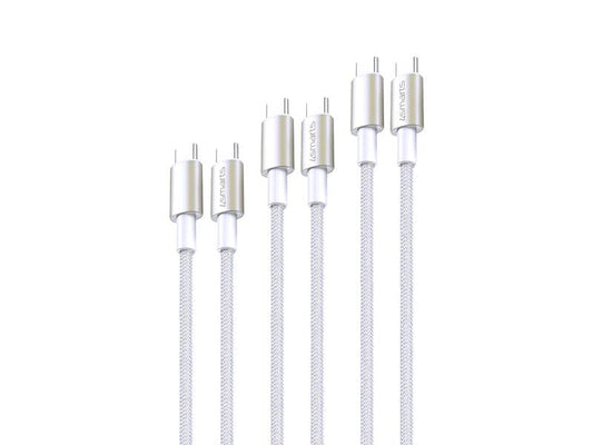 4smarts | USB2.0-Kabelset C-C. 1m,1,5m, 3m | 60Watt Fast Charging, Digital Adapter,Nylon