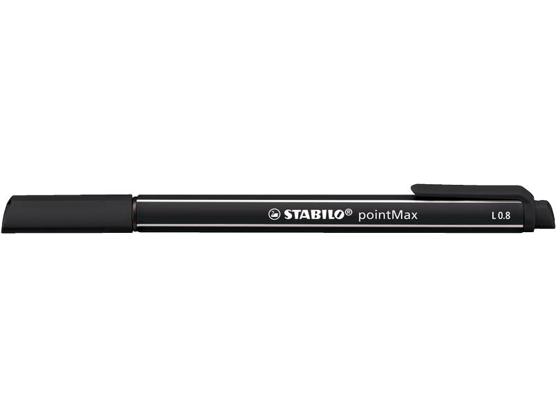 STABILO | PointMax Filzschreiber L | 0.8mm, schwarz, 10 Stk.