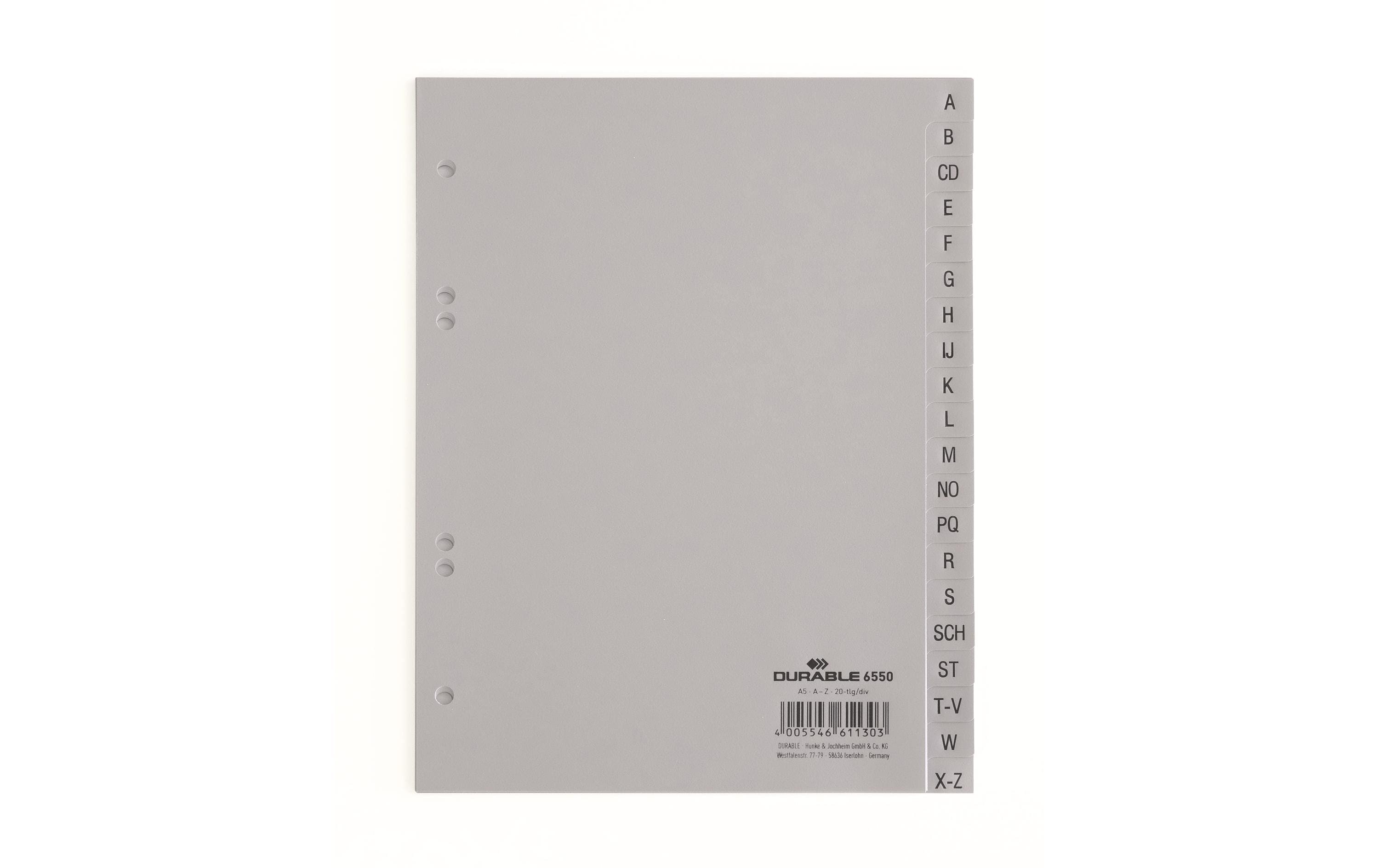 Durable Register A5 PP geprägt A-Z