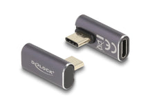 Delock | Adapter USB-C Stecker zu Buchse | 40 Gbps, 8K 60Hz, gedreht gewinkelt