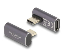Delock | Adapter USB-C Stecker zu Buchse | 40 Gbps, 8K 60Hz, gedreht gewinkelt
